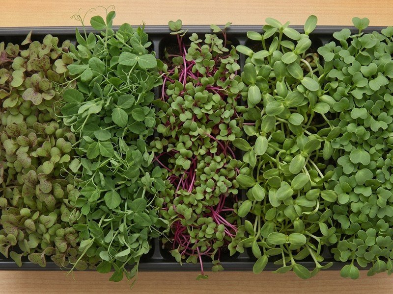 Trays of freshly grown Terracove microgreens